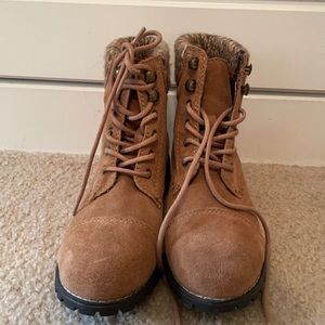 Tan booties size 6